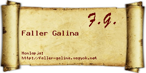Faller Galina névjegykártya